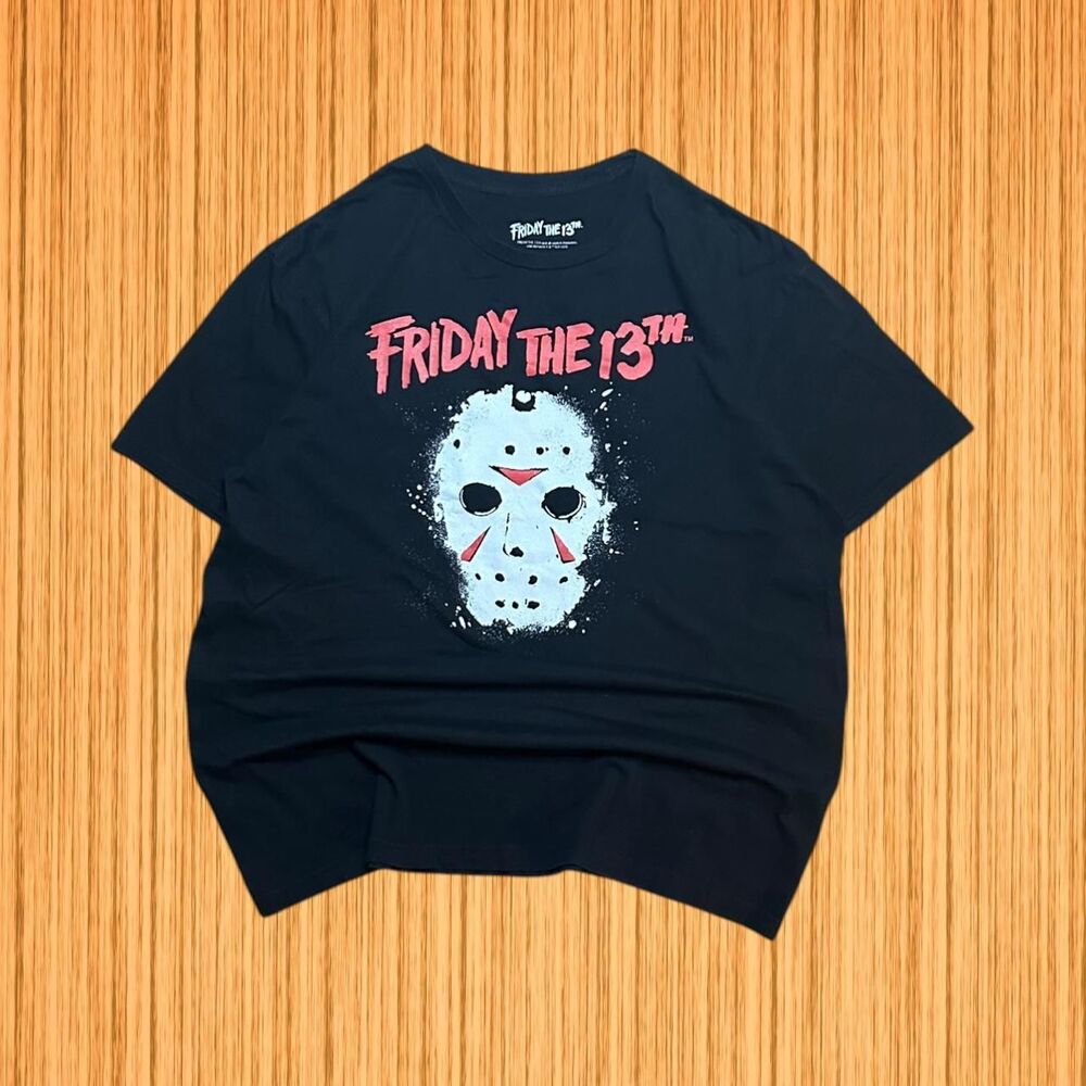 Friday the 13th Jason Voorhees Hockey Mask Horror Black Graphic T-Shirt